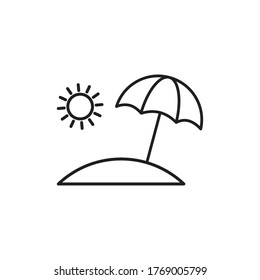 summer holiday beach icon vector sign symbol