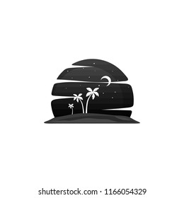 summer holiday beach night view vector art