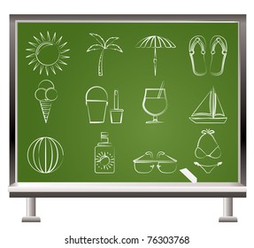 Summer, Holiday and beach objects - Vector Illustration