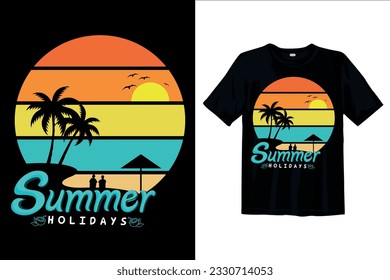 Summer Holiday  beach t-shirt design