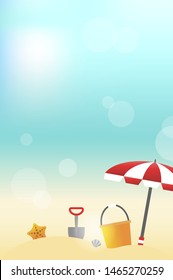 Summer Holiday, Summer Beach view with beach equipment vector