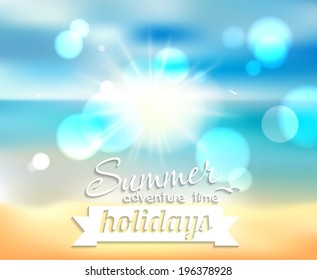 Summer holiday - beautiful background with a blur effect. This vector can be used for postcards, banners, posters and web page