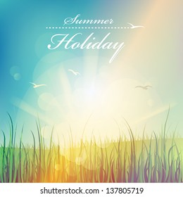 Summer holiday, beautiful vector background