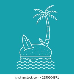 Summer Holiday to Burger Island Monoline Design for Apparel