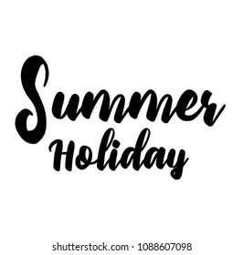 Summer holiday. Calligraphic text. Vector illustration on a white background