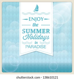 Summer holiday card design. Vector illustration