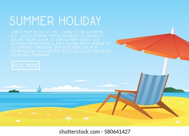 Summer holiday. Cartoon vector illustration. 