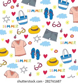 summer holiday clothes vector design background