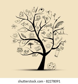 Summer holiday, concept tree for your design