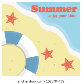 Summer holiday concept vector illustration. Template for poster, banner, card, flyer etc.