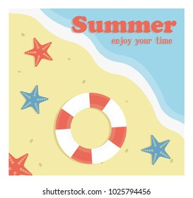 Summer holiday concept vector illustration. Template for poster, banner, card, flyer etc.