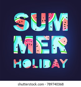 Summer holiday concept. Vector template for poster, banner, card, flyer etc.