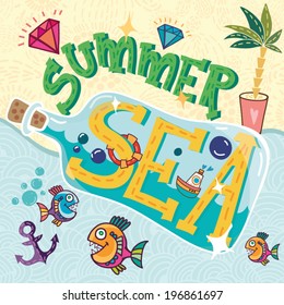 Summer holiday creative background.