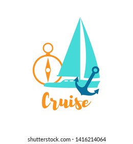 Summer holiday, cruise sings, travel and tourism and vacation flat icons