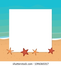 summer holiday design with starfish and copy scape for your message vector illustration EPS10