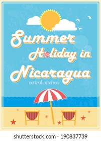 Summer Holiday Destinations Poster Design, vector illustration