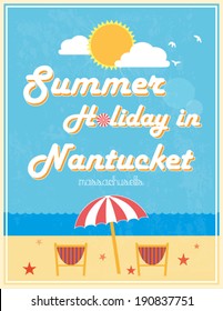 Summer Holiday Destinations Poster Design, vector illustration