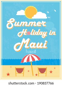 Summer Holiday Destinations Poster Design, vector illustration 