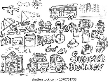 summer holiday, doodle