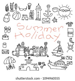 summer holiday, doodle