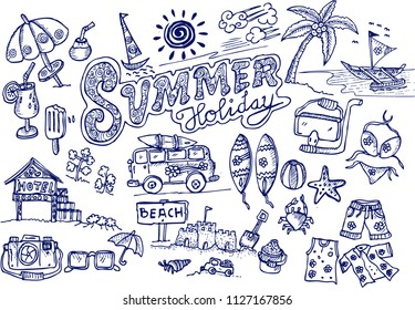 summer holiday, doodle