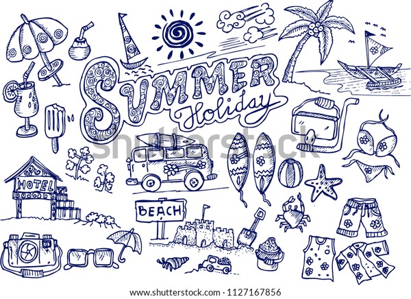 summer holiday,\
doodle