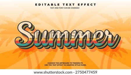 Summer Holiday editable text effect in modern trend style