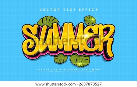 Summer holiday editable text style effect. Vector text effect, with summer season event.