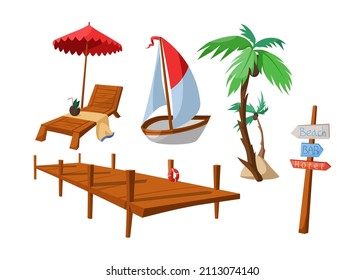 Summer holiday elements vector