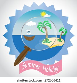 Summer holiday emblem, vector design