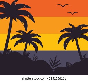 Vacaciones de verano en diseño plano