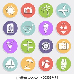 Summer holiday flat icons