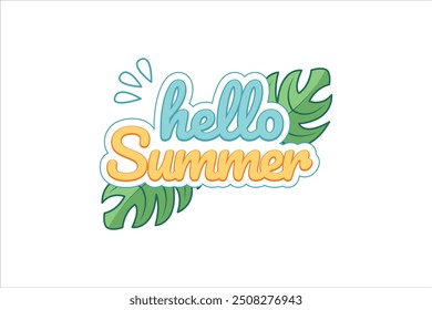 Summer Holiday Flat Sticker Design