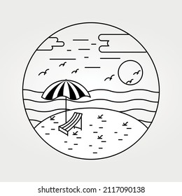 summer holiday flat style with line art