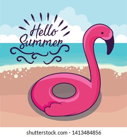 summer holiday with float flemish in beach