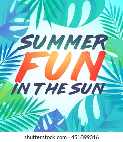 Summer Holiday and Summer Fun poster. Traveling template poster, vector illustration.