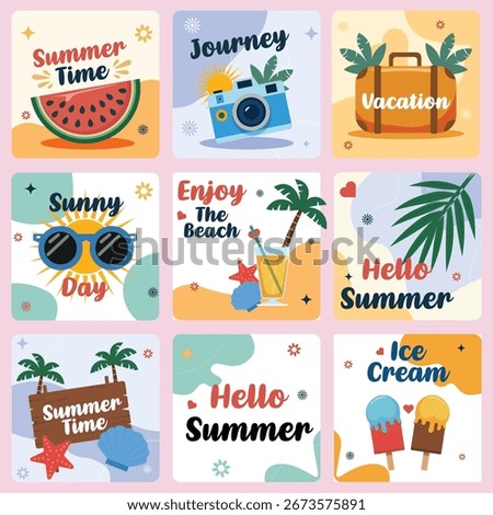Summer Holiday Fun Vector Illustration Pack