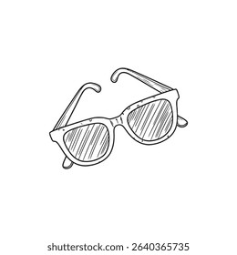 Summer holiday Glasses vector. Line art isolated on white background. available for edited, use for icon summer holiday theme.
