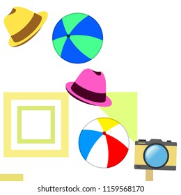 summer holiday hat ball camera