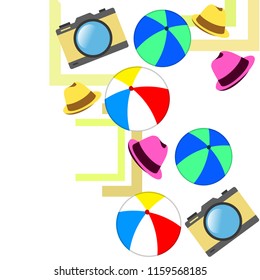 summer holiday hat ball camera