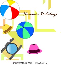 summer holiday hat ball camera