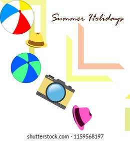 summer holiday hat ball camera