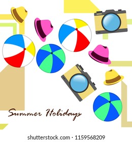 summer holiday hat ball camera