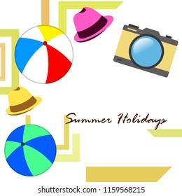 summer holiday hat ball camera