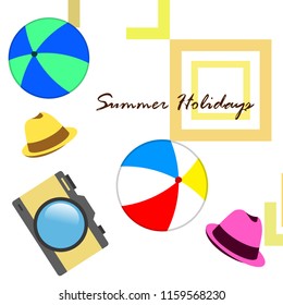 summer holiday hat ball camera