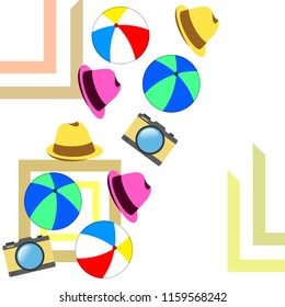 summer holiday hat ball camera
