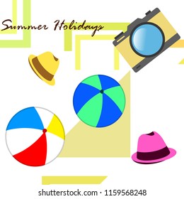 summer holiday hat ball camera