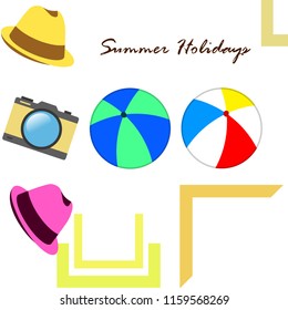 summer holiday hat ball camera