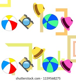 summer holiday hat ball camera