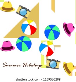 summer holiday hat ball camera